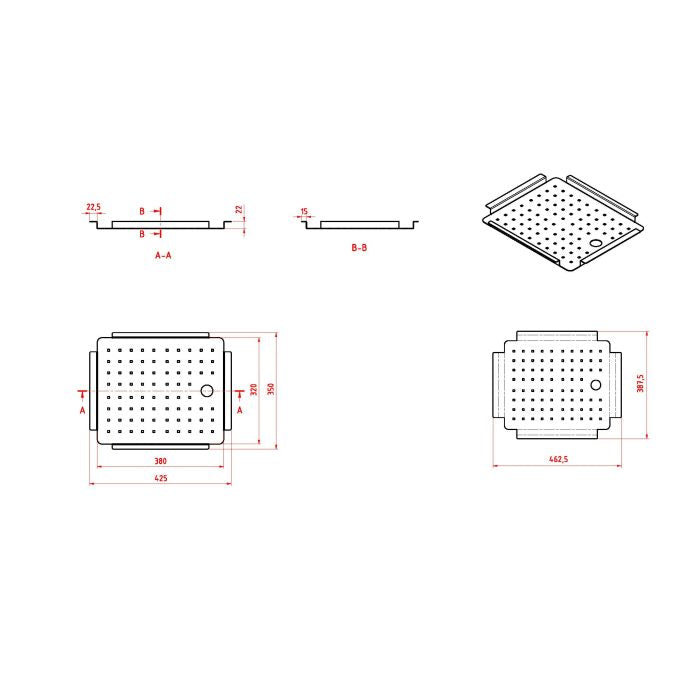 Modern National Sink Colander  425 X 350 X 20mm Stainless Steel