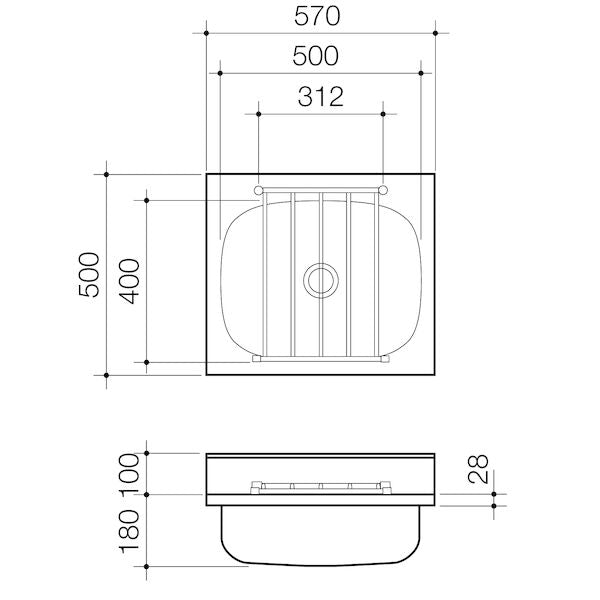 Caroma Cleaners Sink - Sink & Grate