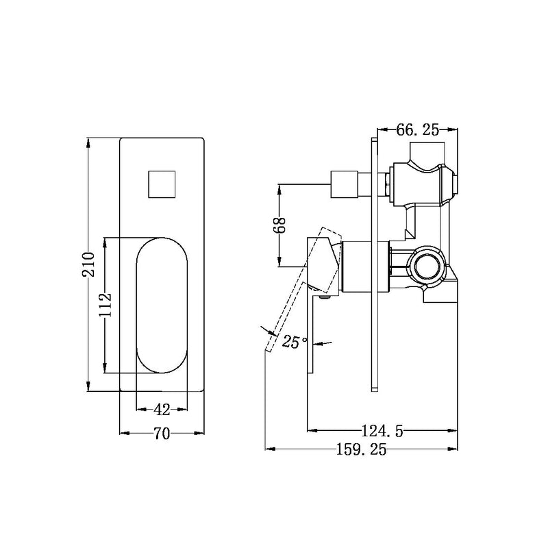 Nero Ecco Shower Mixer with Divertor