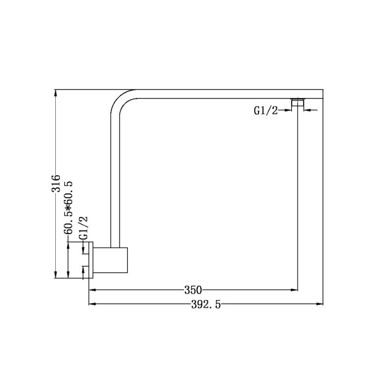 Nero Square Swivel Shower Arm