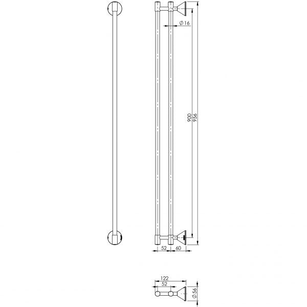 Phoenix Ivy Double Towel Rail 900mm