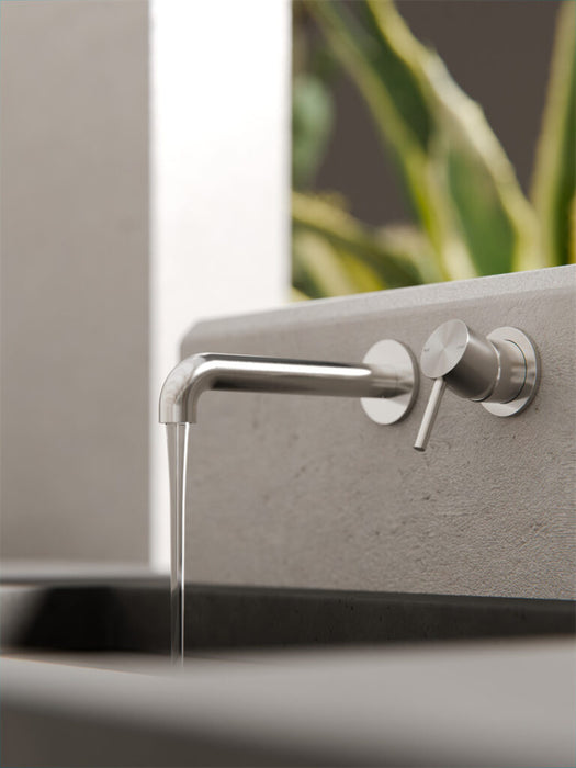 Nero Zen SS316L Wall Basin/Bath Mixer Separate Back Plate Spout