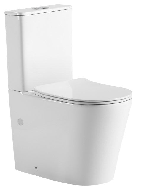 Zumi Extra High Rimless Tornado Wall Faced Toilet Suite WELS 4 Star 4.4L/Full