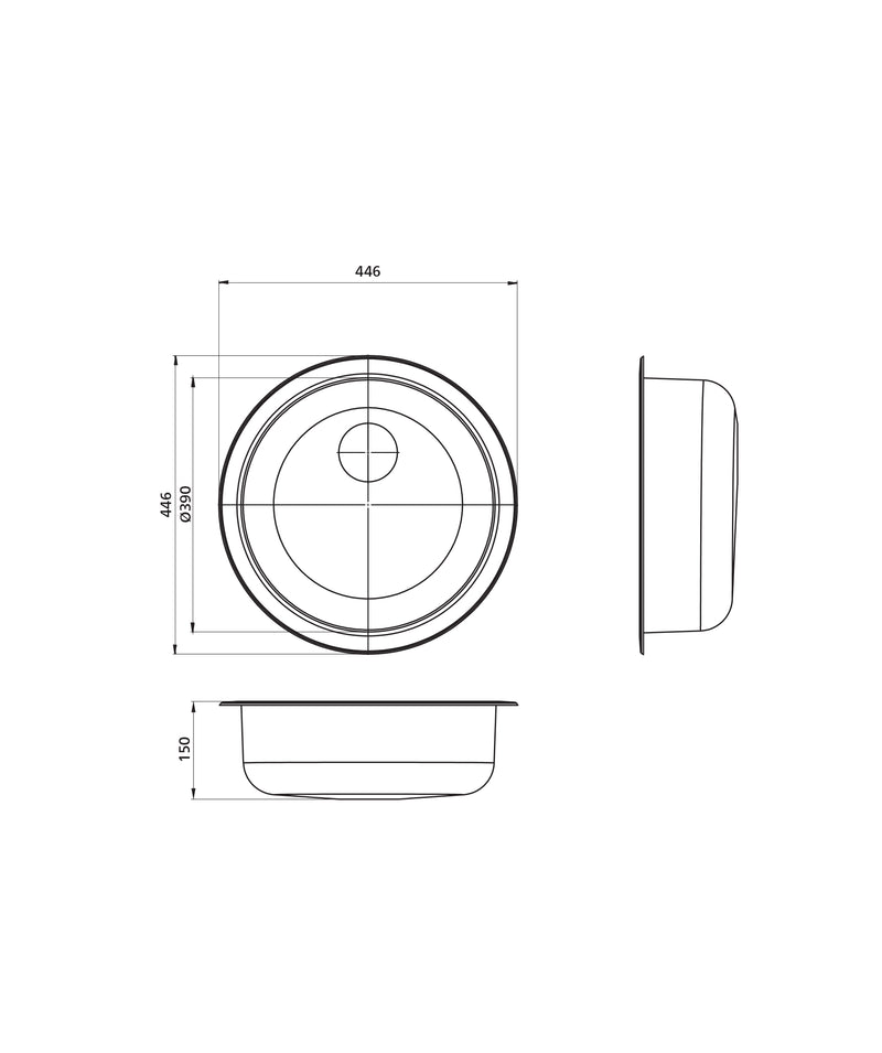 SEIMA Acero 446 - Abovemount or Undermount Stainless Steel Sink