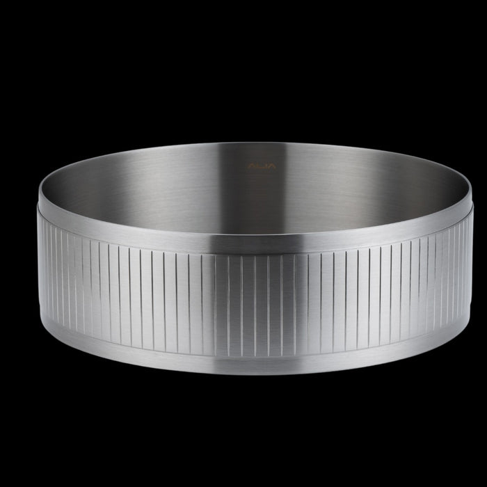 Alia Textured Stainless Steel Round Basin – Modern Bathroom Sink