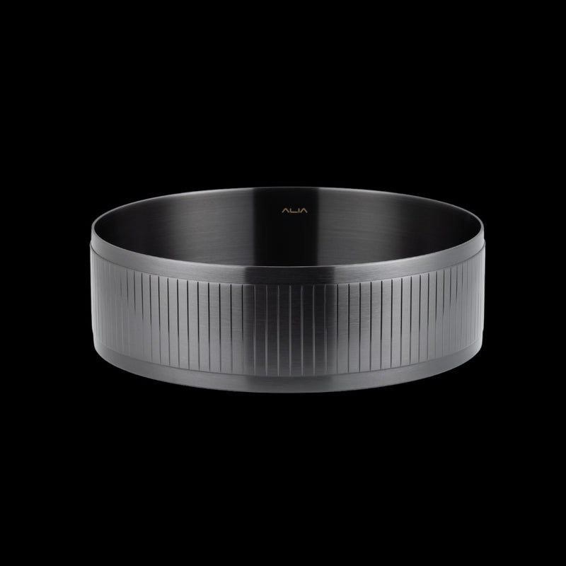 Alia Global Textured Stainless Steel Round Basin – Modern Bathroom Sink