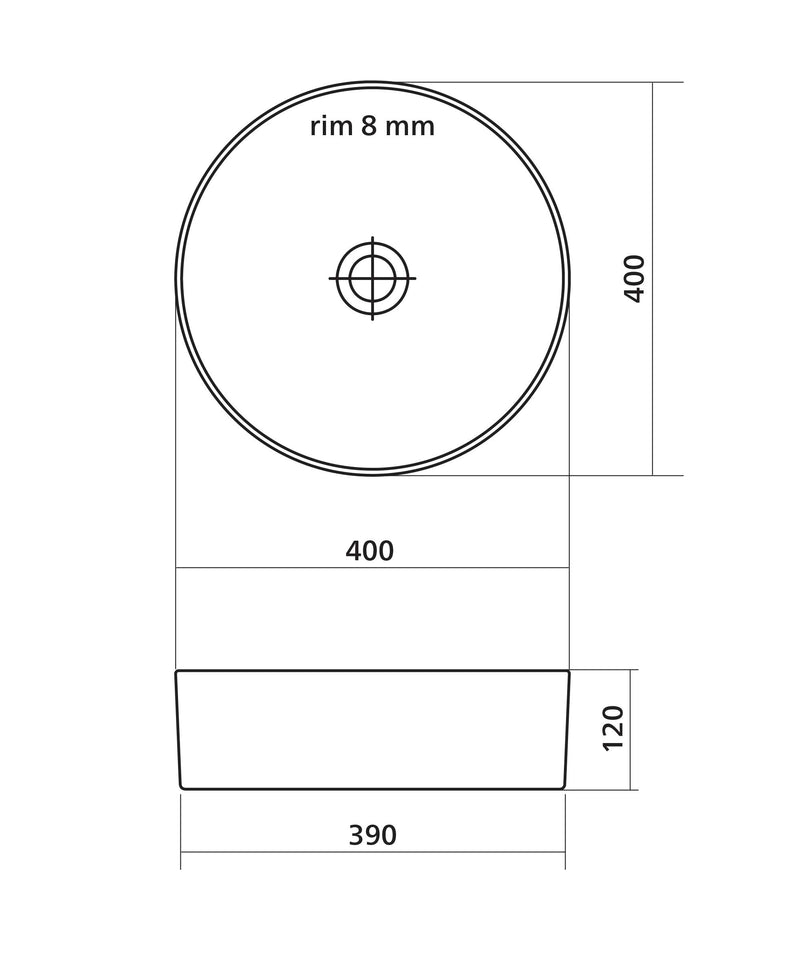 SEIMA Arko 027 Ceramic above counter basin, round