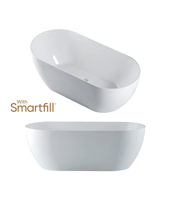 Arko 120 - Smartfill System - White Gloss - 2 Sizes Freestanding Bath With Smartfill System - colour options