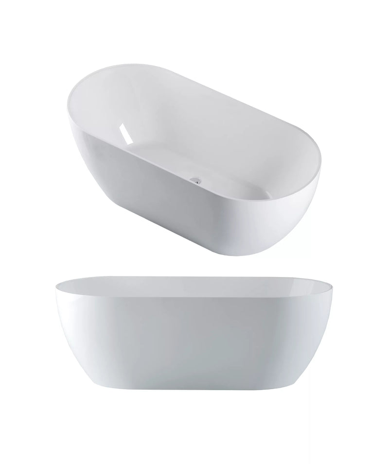 SEIMA Arko 120 - White Gloss - 2 Sizes Freestanding Bath, Optional Overflow