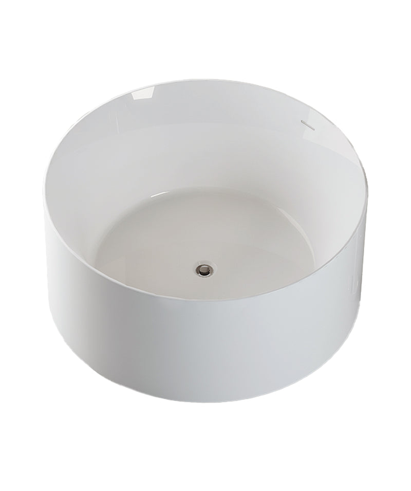 SEIMA Arko 130 - White Matte - 1300 Round Round Freestanding Bath, Integrated Overflow