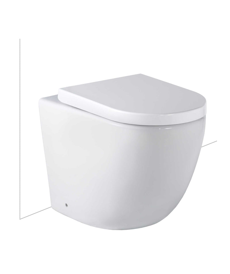SEIMA Arko Floor Mount - White Gloss - choice of seats Clean Flush, Nanoglaze