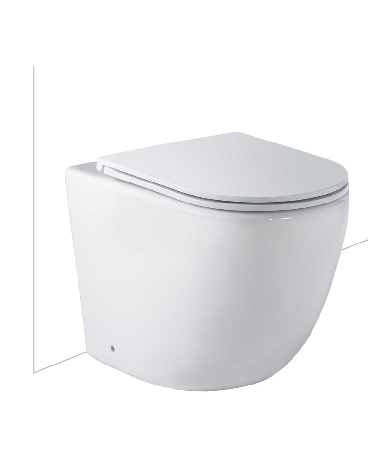 SEIMA Arko Floor Mount - White Gloss - choice of seats Clean Flush, Nanoglaze