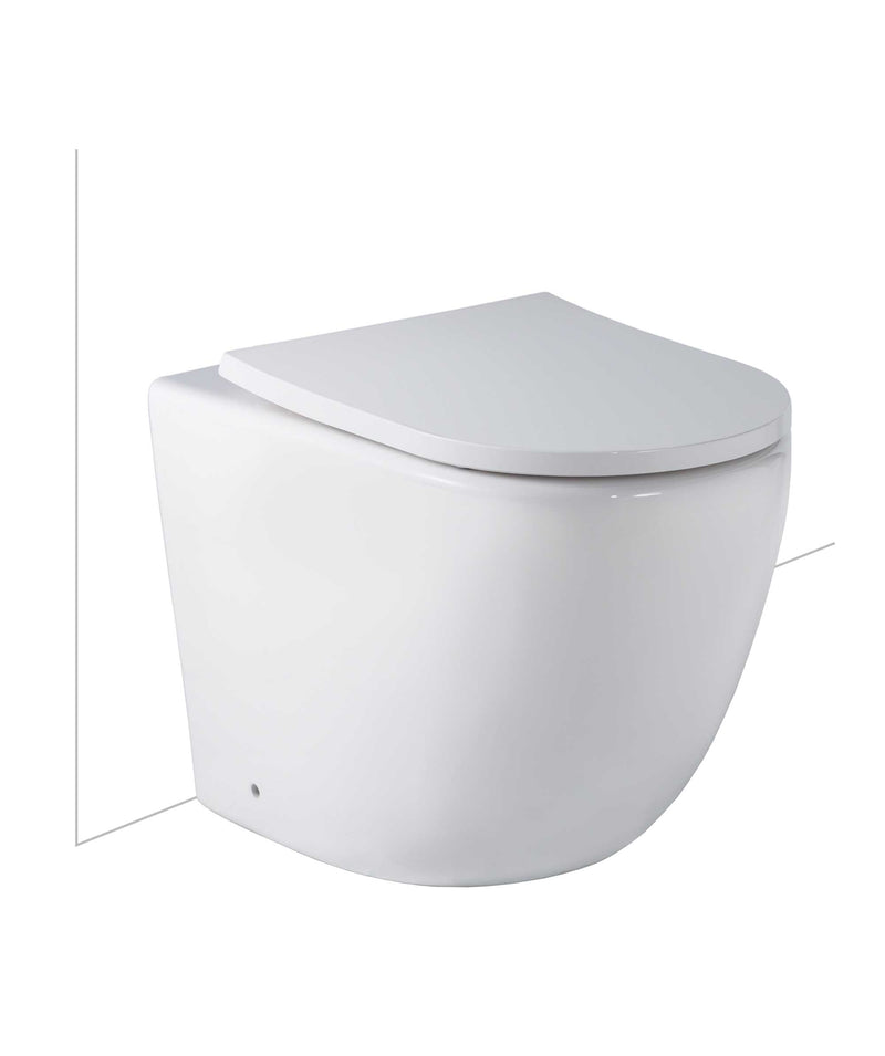 SEIMA Arko Floor Mount - White Gloss - choice of seats Clean Flush, Nanoglaze