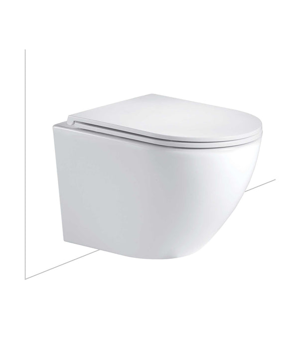 SEIMA Arko Wall Hung - White Gloss & White Matte - Flat Seat