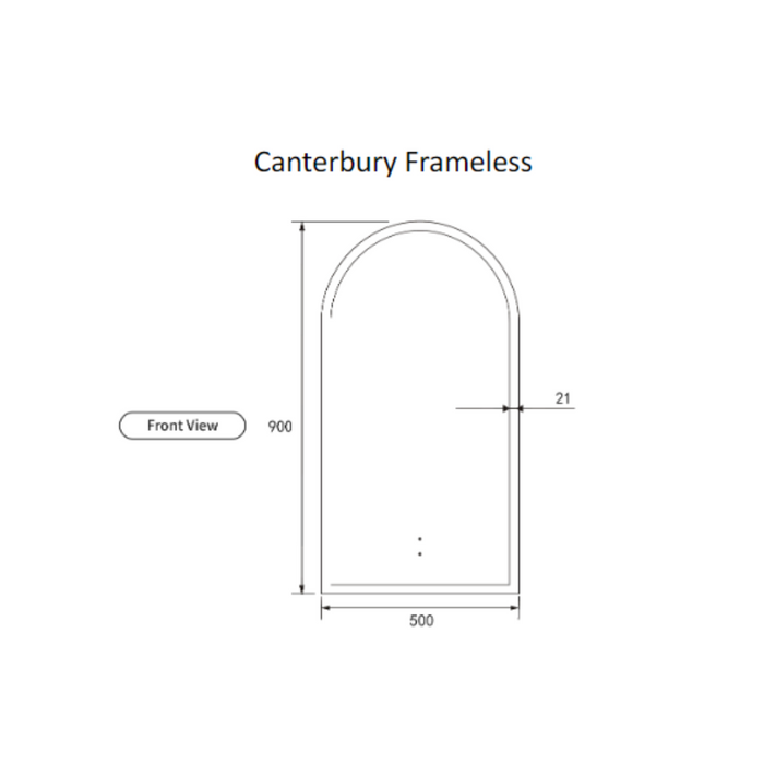 Aulic Canterbury Arch Frameless diagram