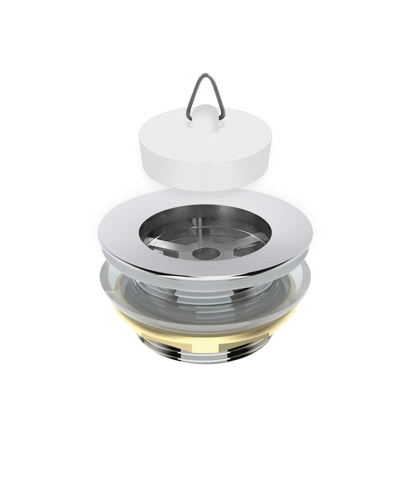 SEIMA Bath Plug + Waste Chrome waste and white rubber plug 40mm