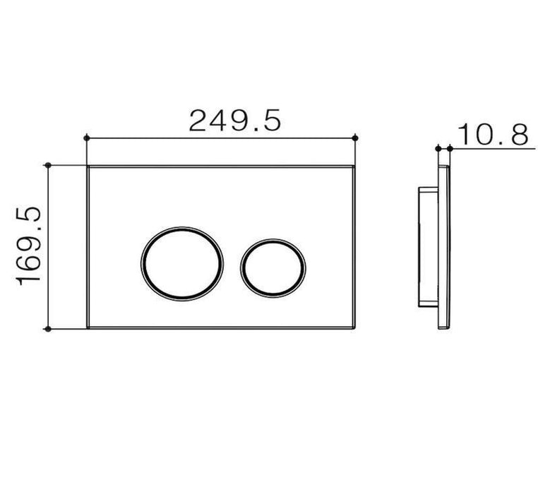 Java Round Abs Flush Plate Black/Chrome