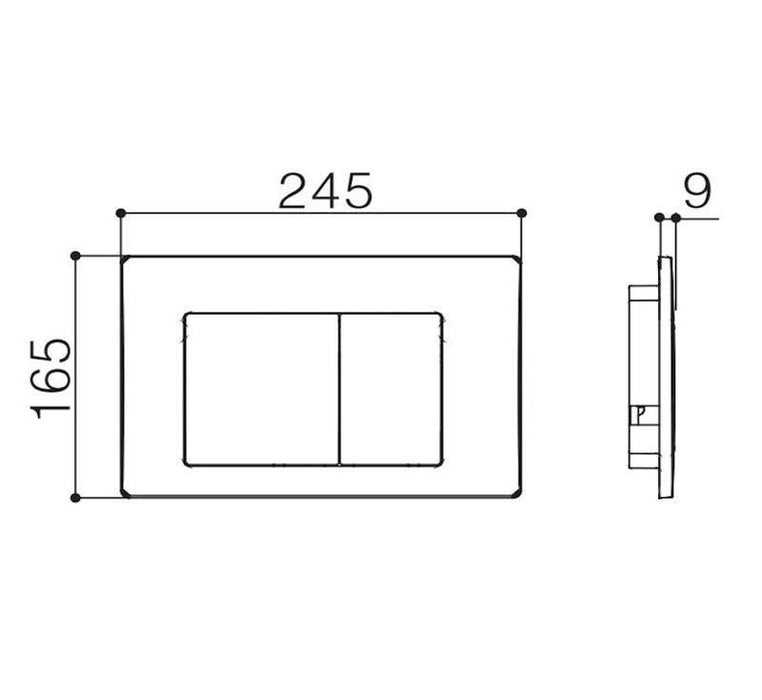 Java Square Abs Flush Plate Chrome