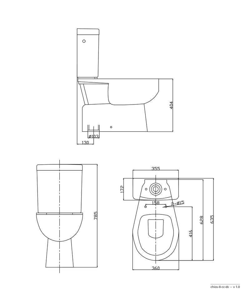 SEIMA Chios II Close Coupled Traditional Box Rim