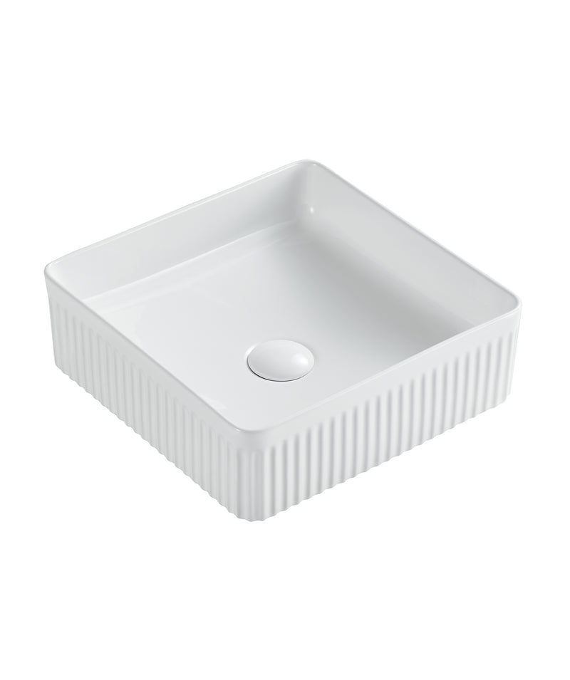 SEIMA Cleo 365 - White Gloss & White Matte Ceramic Above Counter Basin, Square
