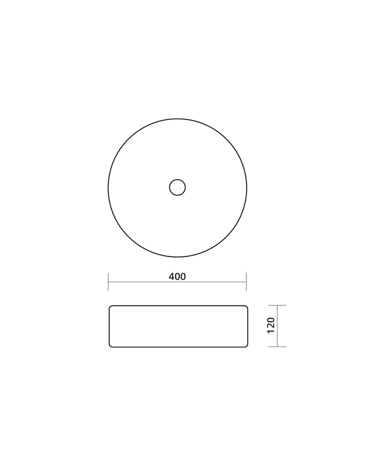 SEIMA Cleo 400 - White Gloss & White Matte Ceramic Above Counter Basin, Square