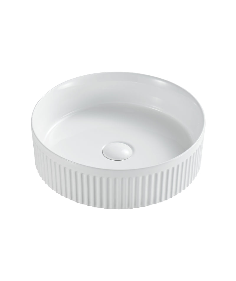 SEIMA Cleo 400 - White Gloss & White Matte Ceramic Above Counter Basin, Square