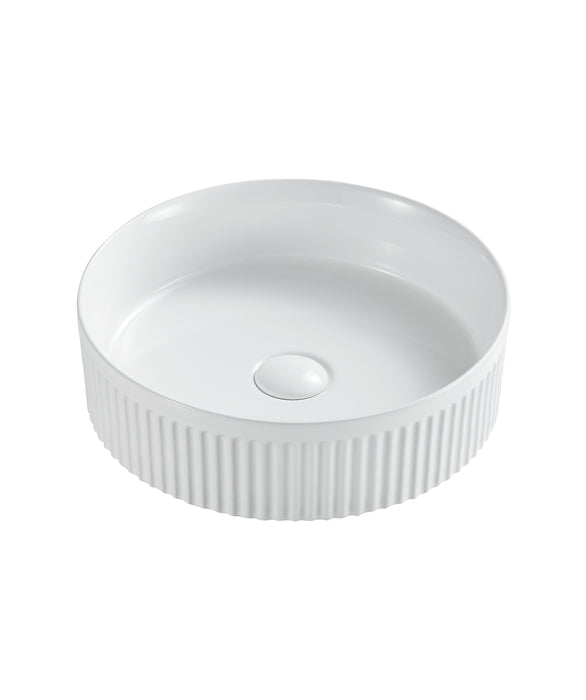 Cleo 400 - White Gloss & White Matte Ceramic Above Counter Basin, Square
