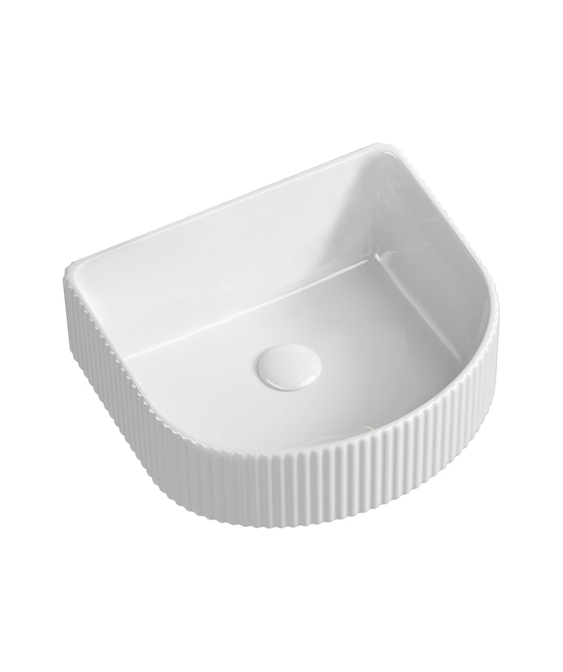 Seima CLEO 402 Basin Wall, fluted D, 0T NOF White Silk Matte