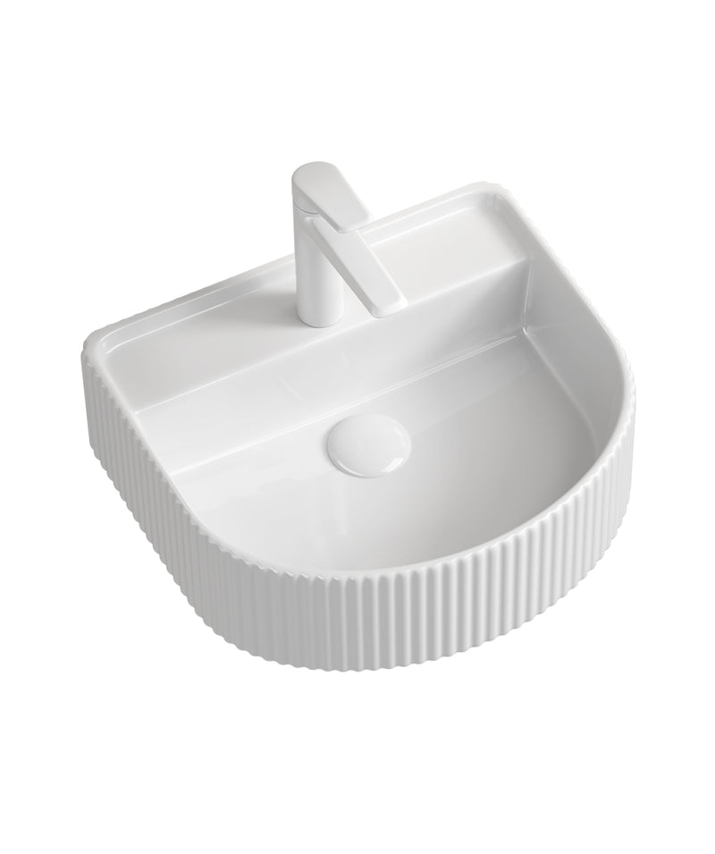 Seima CLEO 404 Basin Wall, fluted D, 1T NOF White Gloss