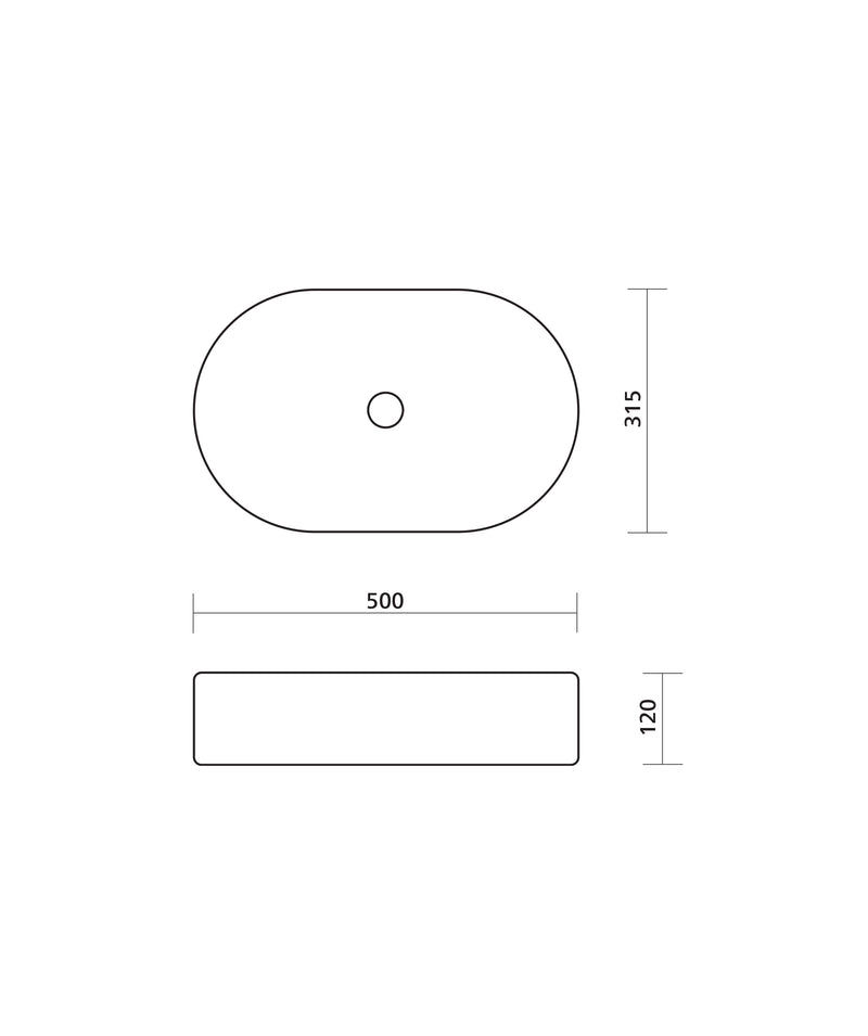 SEIMA Cleo 500 - White Matte & White Gloss Ceramic Above Counter Basin, Super-Ellipse
