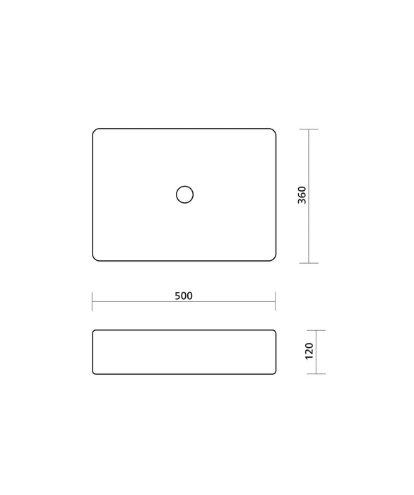 SEIMA Cleo 501 - White Matte & White Gloss Ceramic Above Counter Basin, Super-Ellipse