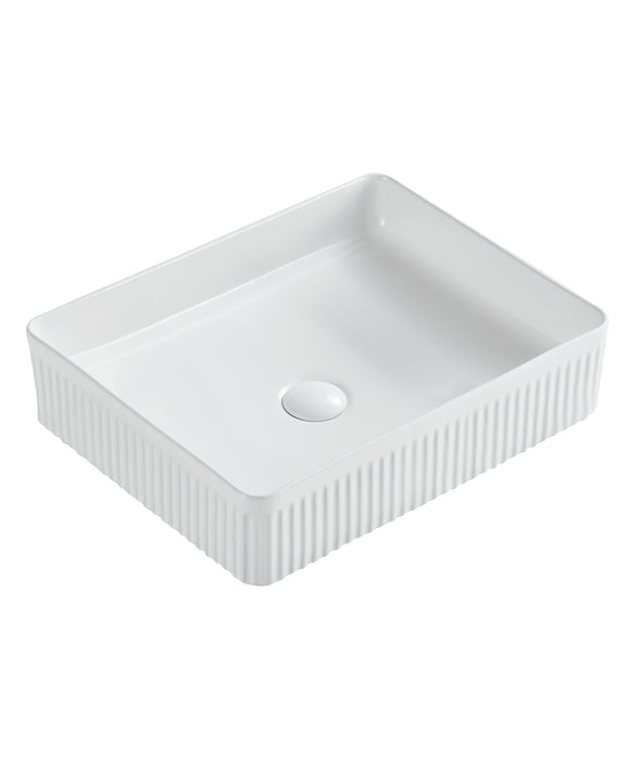 SEIMA Cleo 501 - White Matte & White Gloss Ceramic Above Counter Basin, Super-Ellipse