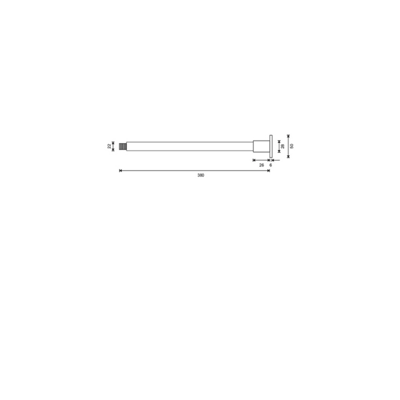 Azzura Option Titan 400mm Ceiling Arm(Brass) Bright Chrome
