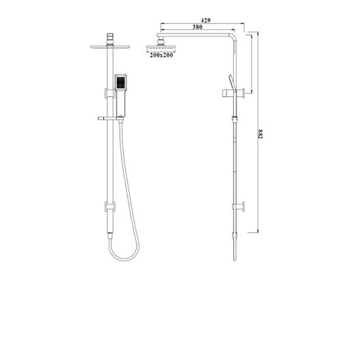 Azzura 50 Series Shower Rail Combo Slider Set