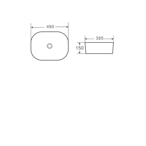 Azzura Evie Series 490 Above Counter Basin