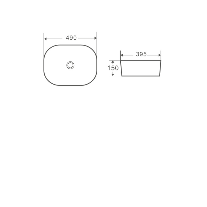 Azzura Evie Series 490 Above Counter Basin