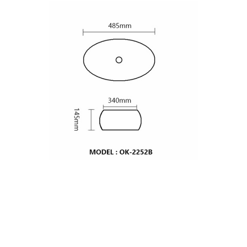 Azzura Organic Series 485 Ovale AC basin N/T