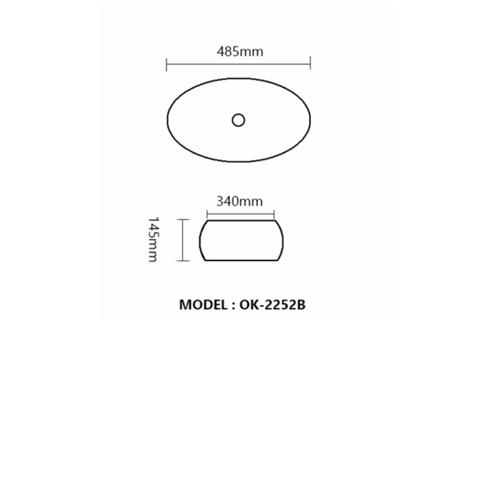 Azzura Organic Series 485 Ovale AC basin N/T