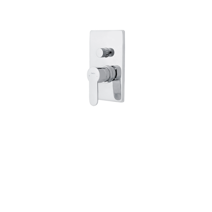 Azzura Isis Square Bath/Shower Diverter Mixer - Bright Chrome