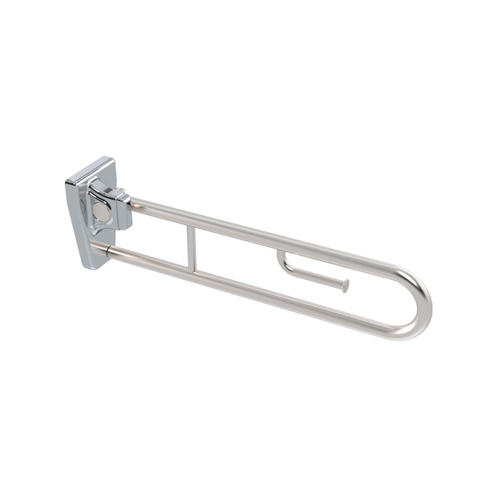 Conserv Tiltlock® 850mm Grab Rail With Fixed Toilet Paper Holder