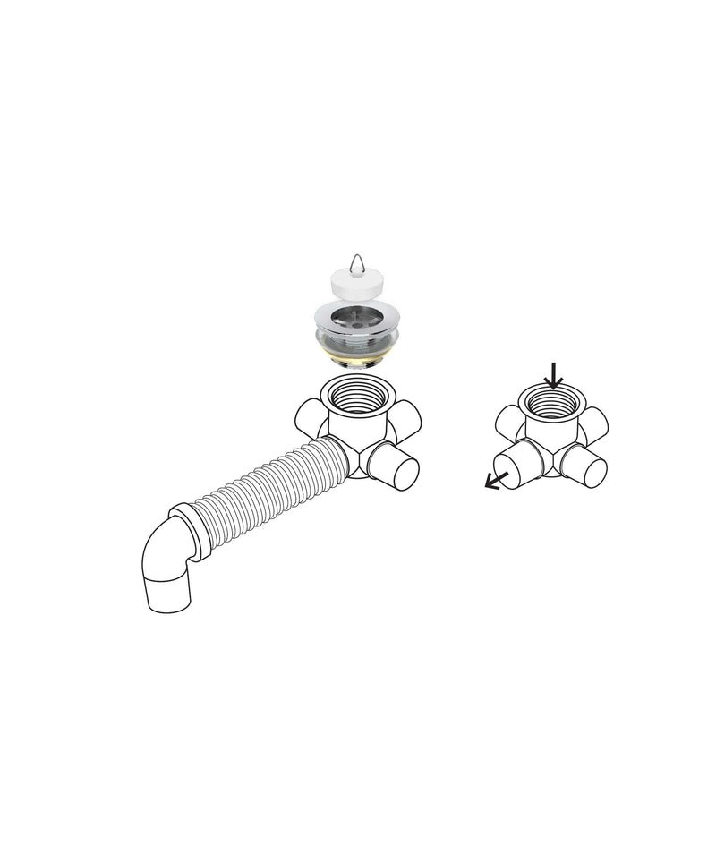 SEIMA FlexiWaste Bath Kit + Waste, White Plug