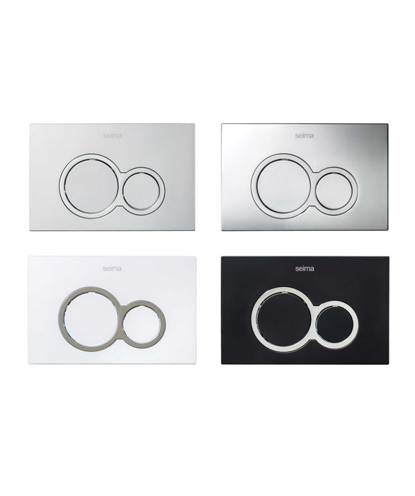 SEIMA Flush Plate - 100 Series - Chrome, Satin Silver Metallic, White Gloss, Black Matte