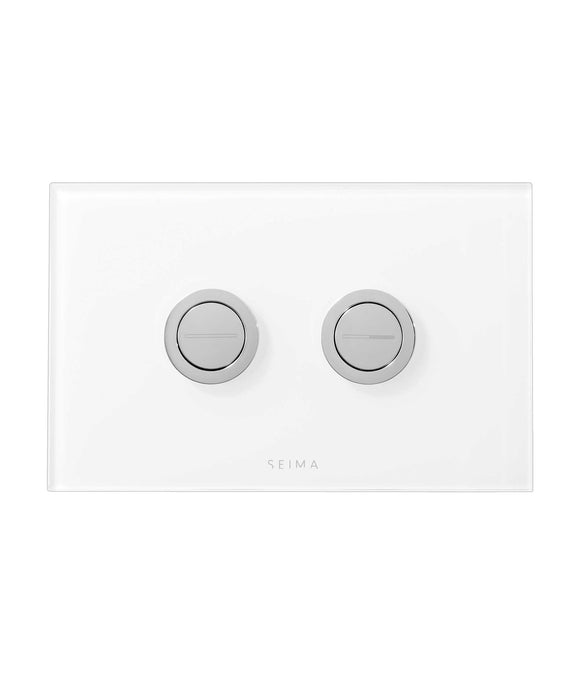 SEIMA Flush Plate - 200 Series Brushed Stainless Steel, Chrome, White Glass, Black Glass