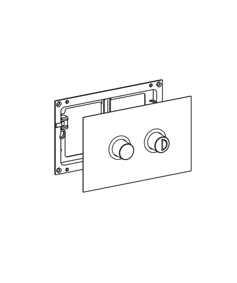 SEIMA Flush Plate - 300 Care - Raised Buttons Chrome