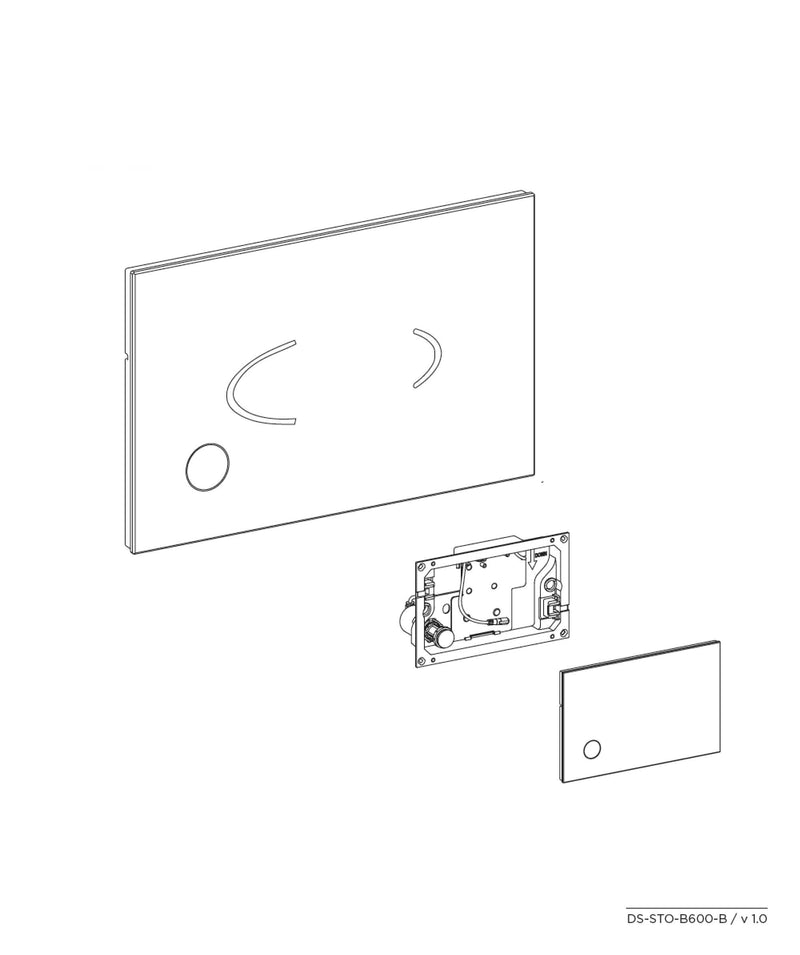 SEIMA Flush Plate 600 - Touch-Free Sensor Flush Black Glass with Manual Override