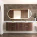 Otti Havana Sable Walnut Fluted Wall Hung Curve Vanity