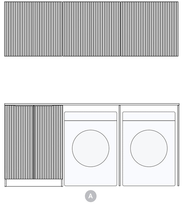 Otti Laundry Kit 1960A Noosa White Inc Benchtop & Laundry Sink
