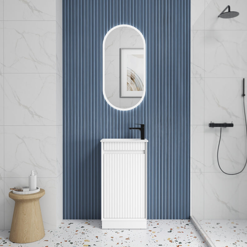 Aulic Mini Ravia Fluted Floor Standing 450mm Vanity