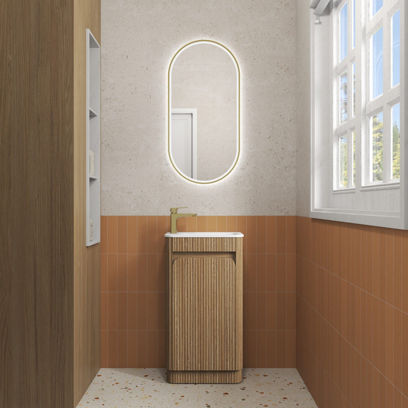 Aulic Mini Hartelle Fluted Floor Standing 470mm Vanity