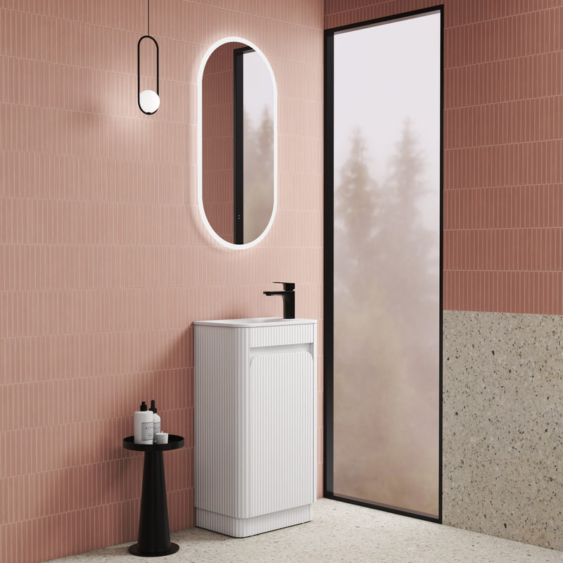 Aulic Mini Hartelle Fluted Floor Standing 470mm Vanity